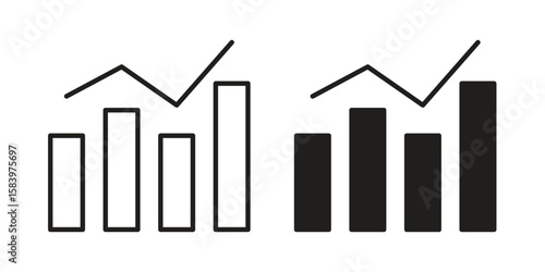 Benchmarking icon set line art and glyph design. Eps10