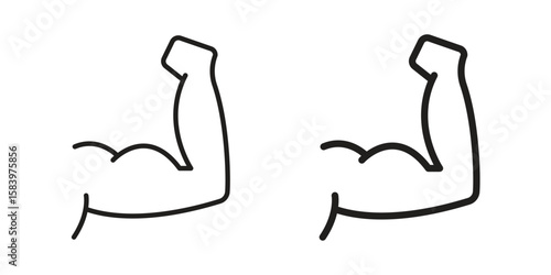 Arm icon set line art and glyph design. Eps10