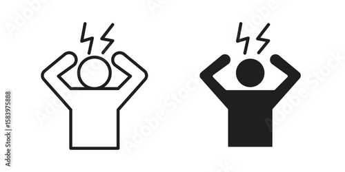 Anxiety icon set line art and glyph design. Eps10