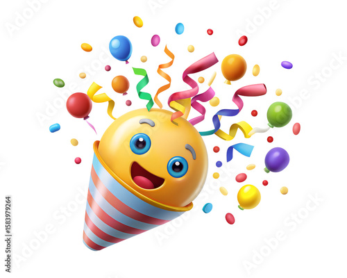 happy birthday card with balloons isolated on white background. PNG Transparent file type with high definition quality And vibrant color grading Available.