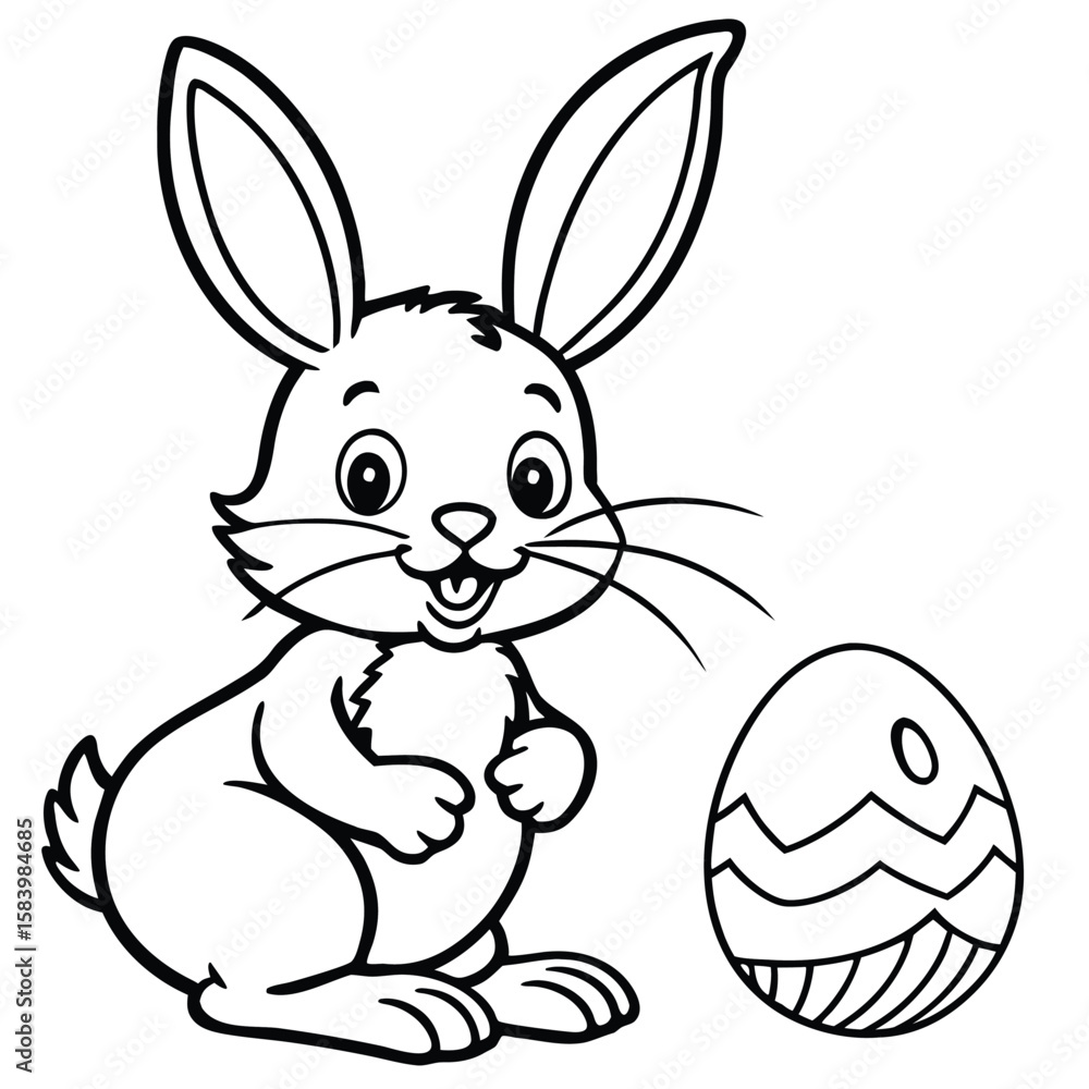 Fototapeta premium Happy Easter kids coloring page