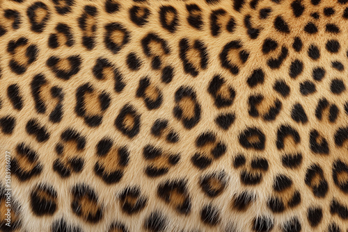 Leopard fur pattern showcasing beautiful spots and textures observed in a natural environment during daylight hours