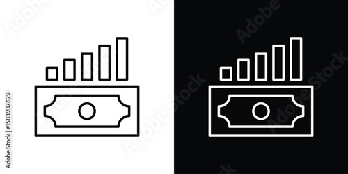 capital gain icon simple vector pictogram. black and white icon concept