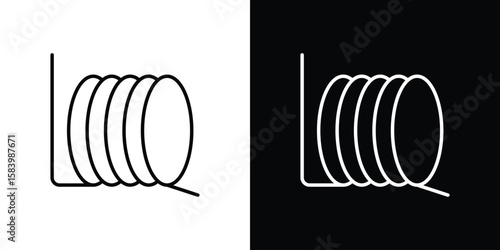 Wire coil icon simple vector pictogram. black and white icon concept