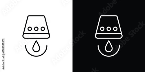 Water sensor icon simple vector pictogram. black and white icon concept