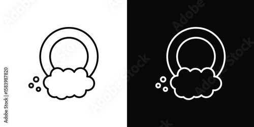 Washing dishes icon simple vector pictogram. black and white icon concept