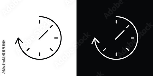 Uptime and downtime icon simple vector pictogram. black and white icon concept