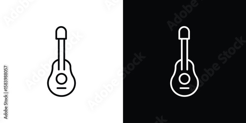 Ukulele icon simple vector pictogram. black and white icon concept