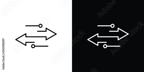 Transfer icon simple vector pictogram. black and white icon concept