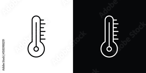 Thermometer icon simple vector pictogram. black and white icon concept