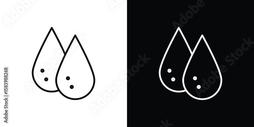 Tear drop icon simple vector pictogram. black and white icon concept