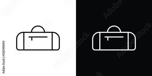 Sports bag icon simple vector pictogram. black and white icon concept