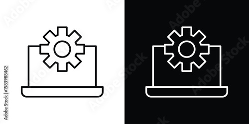 Software Engineering icon simple vector pictogram. black and white icon concept