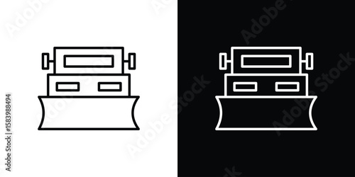 Snowplow icon simple vector pictogram. black and white icon concept