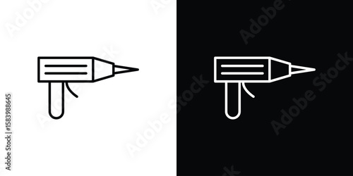 Sealants gun icon simple vector pictogram. black and white icon concept