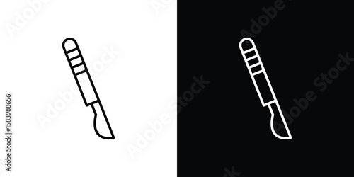 Scalpel icon simple vector pictogram. black and white icon concept