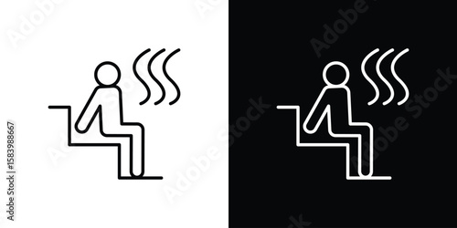 Sauna icon simple vector pictogram. black and white icon concept
