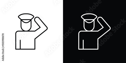 Salute icon simple vector pictogram. black and white icon concept