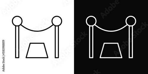 Red carpet icon simple vector pictogram. black and white icon concept