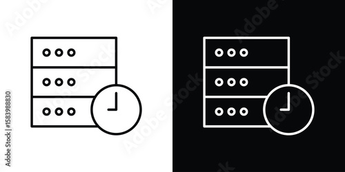 Real time data icon simple vector pictogram. black and white icon concept