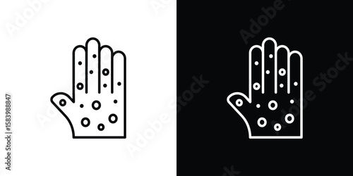 Rash hand icon simple vector pictogram. black and white icon concept