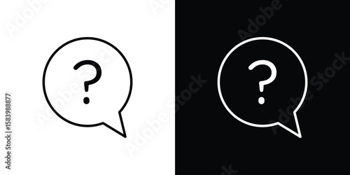 Question icon simple vector pictogram. black and white icon concept