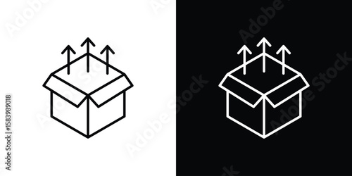 Product release icon simple vector pictogram. black and white icon concept