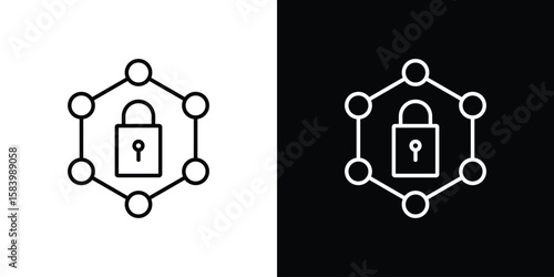 Private network icon simple vector pictogram. black and white icon concept