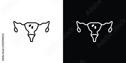 Pelvic inflammatory disease icon simple vector pictogram. black and white icon concept