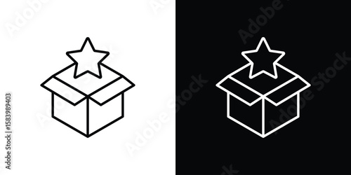 New product icon simple vector pictogram. black and white icon concept