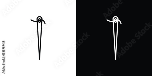 Needle icon simple vector pictogram. black and white icon concept