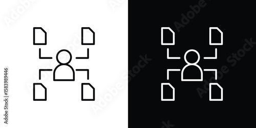 Multitask icon simple vector pictogram. black and white icon concept