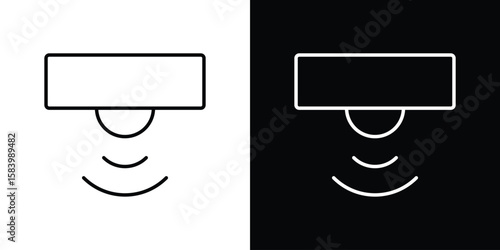 Motion sensor icon simple vector pictogram. black and white icon concept