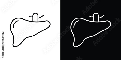 Liver icon simple vector pictogram. black and white icon concept