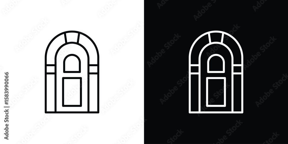 Fototapeta premium Jukebox icon simple vector pictogram. black and white icon concept