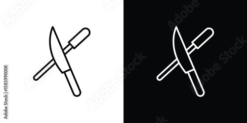Knife sharpener icon simple vector pictogram. black and white icon concept