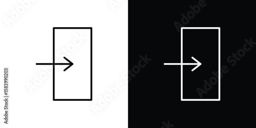Inside icon simple vector pictogram. black and white icon concept