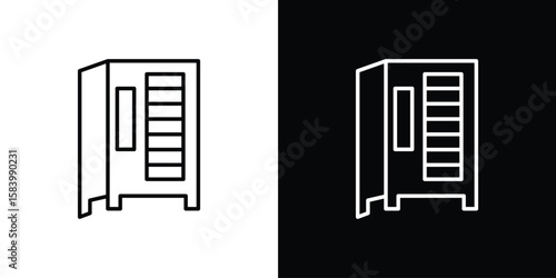 Infrared heat cabin icon simple vector pictogram. black and white icon concept