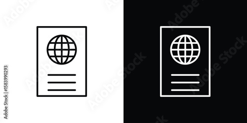 Immigration icon simple vector pictogram. black and white icon concept