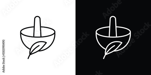 Herbal medicine icon simple vector pictogram. black and white icon concept