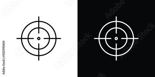Gun target icon simple vector pictogram. black and white icon concept