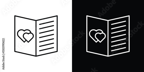 Guests book icon simple vector pictogram. black and white icon concept