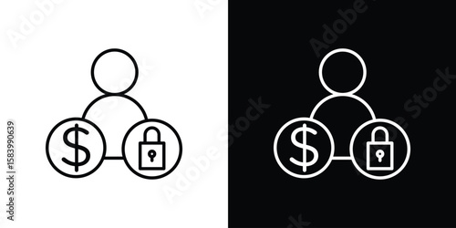 Guarantor icon simple vector pictogram. black and white icon concept