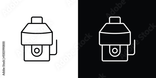 Garbage disposal icon simple vector pictogram. black and white icon concept