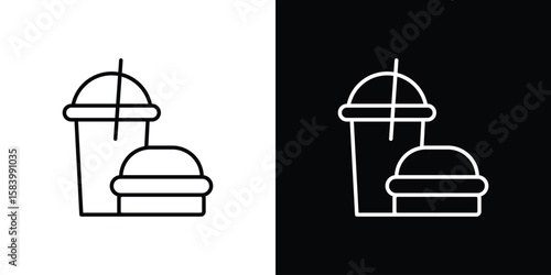 Fast food icon simple vector pictogram. black and white icon concept