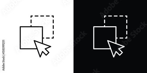 Drag and drop icon simple vector pictogram. black and white icon concept