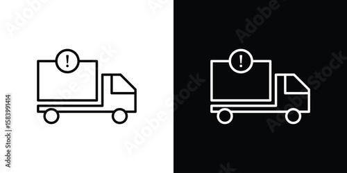 Delivery delay icon simple vector pictogram. black and white icon concept