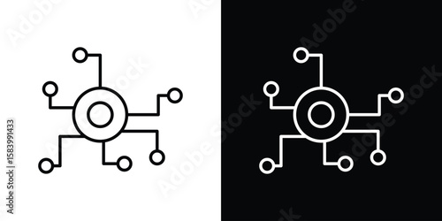 Decentralized icon simple vector pictogram. black and white icon concept