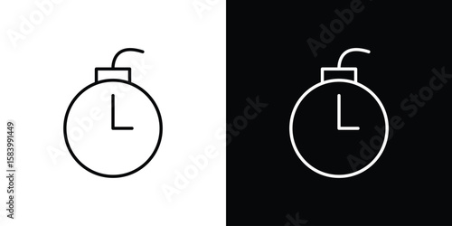 Deadline icon simple vector pictogram. black and white icon concept