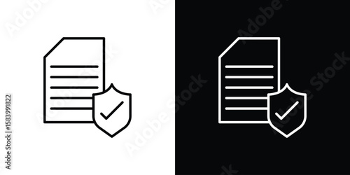 Contract coverage icon simple vector pictogram. black and white icon concept